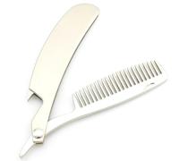 Housoutil Pettine per Barba Uomo in Lega di Zinco Argento, Pieghevole e Portatile, Protegge i Chioma da Nodi, per Modellare Baffi e Barba, Stile Semplice per Padre e Uomo