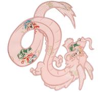 Housoutil Pezzetto da Cucire a Forma di Drago Rosa per Rinforzo e Riparazione Abbigliamento, Applique Elegante per Cappotti e Cappelli, Decorazione DIY Femminile