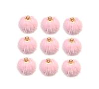 Housoutil Pezzi Ciondolo Palla Di Pelo Falso Pelliccia Orecchino Orecchini Bracciale Per Charm Calzante Rosa