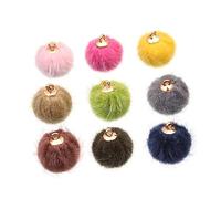 Housoutil Pezzi Ciondolo Palla Di Pelo I Ciondoli Pendono Accessori Pelliccia Incantesimi Lana Poms Falso Creazione Di Gioielli Con Pompon Bracciale Per Charm Calzante Coffee