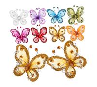 Housoutil Pezzi Decorazione a farfalla simulata rosa sospeso mestiere di grandi dimensioni ornamento piccolo blu decori farfalle 3d farfalla per l'artigianato perforare