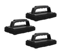 Housoutil Piastra Spazzola 3Pcs Griglia Kit di Pulizia Piastra Scrubber Pad Abrasivo Spazzola con Manico per Carbone Griglie a Gas Piastre Ghisa Pentole Forno Stufa Cleaner