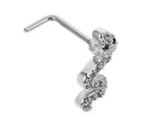 Housoutil Piercing Individuale e Argento in Inossidabile Naso Acciaio Serpente Unico Zirconi, Design Snake Shape Resistente alla Corrosione, un Look Glamour