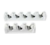 Housoutil Porta Scope da Parete con 3 Slot Sfera e 4 Ganci Retrattili, Organizer per Attrezzi da Giardino in Pp Bianco, per Armadio e Garage