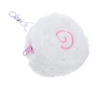 Housoutil Portamonete con Cerniera e Gancio Kawaii Rotondo in Peluche Bianco Leggero e Morbido come Borsa Porta Monete o Porta Auricolari per Studenti