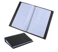 Housoutil Scatola Porta Biglietti Da Visita Piccolo Carta Organizzatore Raccoglitori Con Porta Del Libro Di Biglietti Da Visita Custodia in Pelle Black Pagina Interna in Pvc