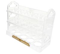 Housoutil Scatola Portauova Fed Freezer Flip Frigorifero Cucina Uova Portauova Trasparente Portaoggetti Frigo Lanyard Distributore Scatole Tiers Contenitori Cesto Maniglia Automatica