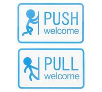 Housoutil Segnaletica Porta Push Pull in Acrilico Opaco per Porta in Vetro, 2 Pezzi, per Ufficio e Bagno, Indicazioni Chiare per Porte Scorrevoli