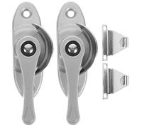 Housoutil Serratura Blocco di Sicurezza Versatile in Pvc Argento per Finestre a Gancio 2 Pezzi la Protezione, per Finestre Scorrevoli e Cucina
