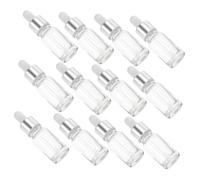 Housoutil Set 12 Flaconi Contagocce in Vetro Trasparente da 5Ml Coperchio Ermetico e Contagocce Bianco Flaconi Ricaricabili per Olio Essenziale Uso Domestico e Viaggi