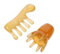 Housoutil Set 2 Pettini Gua Sha per Massaggio Testa in Resina e Cera D'api, Strumenti Ergonomici del Capelluto Design Rotondo, Non Facili da Deformare, per Massaggi e Benessere