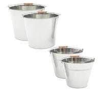 Housoutil Set 2 Secchi in Metallo per Cenere e Carbone Secchio per Barbecue e Stufa Secchio Porta Carbone Esterno e Interno Capacità Grande Leggero e Antiruggine Uso per Stufa