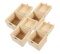 Housoutil Set 4 Pezzi Scatole in Legno con Serratura e Coperchio a Scomparsa, Portaoggetti Decorativo per Gioielli e Orologi, per Regalo di Natale