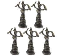 Housoutil Set 5pezzi Mini Figurine Dea Greca in Resina Nero, Soprammobili Vintage per Decorazione Casa e Studio, Accessori Creativi e Funzionali