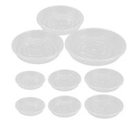Housoutil Set 9 Pezzi Sottovasi per Piante in Plastica Trasparente, Vassoi Rotondi con Raccolta Acqua per Vasi da Interno ed Esterno, Base Stabile per Piante di Varie Dimensioni