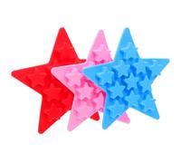 Housoutil Set da 3 Stampi per Ghiaccio in Silicone Alimentare a Forma di Stella Pentagramma Vaschette per Cubetti di Ghiaccio a Sgancio Rapido Riutilizzabili per Bevande Fredde Dessert e