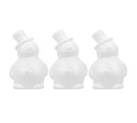 Housoutil Set di 3 pupazzo di neve in polistirolo, in schiuma floreale, per fai da te, in polistirolo, pupazzo di neve, accessori per il fai da te, ornamenti di Natale, per bambini, bianco