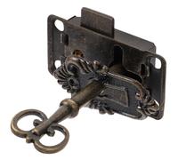 Housoutil Set Serrature Antiche per Armadietti e Cassetti in Lega di Ferro e Zinco 53X26Mm con Chiavi Design Vintage per Mobili Antichi Kit Fai da Te per Porte Scrivanie e Credenze