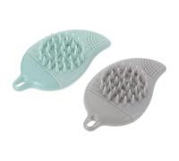 Housoutil Spazzola Massaggiante in Silicone per Viso e Chioma, per Bambini, 2 Pezzi, Design Forato, Facile fare Schiuma e Asciugare, per Bagno e Shampoo