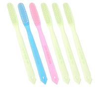 Housoutil Spazzolino Denti per Adulti Setole Dure in Nylon, Pulizia Macchie, Design Antiscivolo, Confezione da 6 Pezzi per Uso Quotidiano da Viaggio