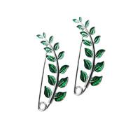 Housoutil Spilla Comoda e Facile da Indossare Donna a Forma di Foglia Verde in Lega Elegante 2pezzi per Welfare Aziendale e Abbigliamento Femminile