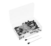 Housoutil Spilli da Cucito a Testa a Goccia Neri 5x55mm per Cucito Domestico 200 Pezzi in Metallo e Plastica per Lavori Artigianali e Bouquet