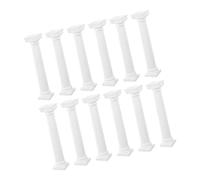 Housoutil Statue e Sculture Colonne Romane da Giardino, Set 12 Pezzi 17 Cm Bianche, Decorazione Esterni per Tavoli Matrimonio e Micro Paesaggi, Base e Portacandele a Colonna per Ornamento Artistico