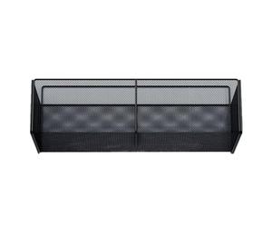 Housoutil Supporto da Parete in Ferro Nero 29 Cm, Mensola Portaoggetti Sospesa Multiuso Corrimano e Ganci, Cesto Portaoggetti Compatto per Bagno, Cucina e Soggiorno