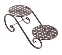 Housoutil Supporto per Fioriere in Metallo Multiuso Portavaso per Piante da Interno e Balcone, Design Stabile e Resistente in Stile Pavimento, Portavasi la Casa e Giardino