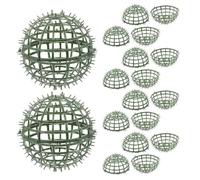 Housoutil Supporto per Palline di Erba Artificiale 12 Pezzi in Plastica Verde, Leggero e Portatile per Decorazioni Matrimonio e Arredo Giardino, Base per Sfere Floreali da 15cm