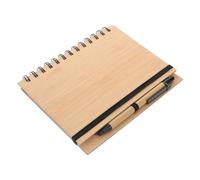 Housoutil Taccuino Portatile con Copertina in Bambù Resistente Rilegatura Spirale Robusta per Studenti Ufficio e Creativi per e Organizzazione