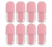 Housoutil Tubi di Lucidalabbra Riutilizzabili 3ml Ovali in Plastica Rosa 8 Pezzi con Chiusura Ermetica e Applicazione Facile per Uso Personale e Viaggio