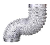 Housoutil Tubo Flessibile Di Ventilazione in Alluminio 1,5 m Resistente Al Rivestimento Antincendio Tubo Di Scarico Per Asciugatrice e Hvac Diametro 180 Mm Argento