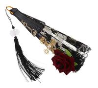Housoutil Ventaglio Pieghevole in Pizzo con Motivi Ventaglio retrò per tè e Matrimoni Realizzato in Materiali Plastici e Pizzo Accessorio Decorativo