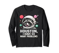 Houston Ho così Tanti Problemi Carino Spaziale Procione Astronauta Maglia a Manica