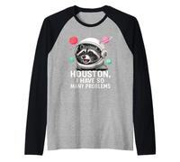 Houston Ho così Tanti Problemi Carino Spaziale Procione Astronauta Maglia con Maniche Raglan