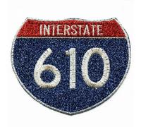 Houston Interstate I-610 Autostrada Segno Logo Ricamato Glitter Ferro Su Toppa