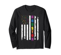Houston Texas LGBTQ Gay Pride Flag Rainbow Maglia a Manica