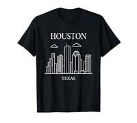 Houston Texas Minimalist City Skyline Travel Souvenir Maglietta