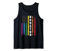 Houston Texas Us American Flag Rainbow Gay LGBT Pride Month Canotta