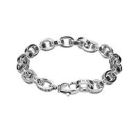 Housunzi Bracciale a Catena con Mantra a Sei Parole per Uomo e Donna Bracciali in Argento 925 Vintage Gioiello Artigianale Regolabile Ciondolo Portafortuna Idea Regalo Compleanno Matrimonio,18cm