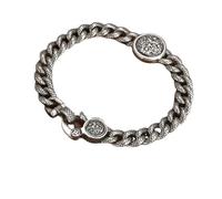Housunzi Bracciale a Maglie Cubane in Argento Sterling S925 con Scaglie di Drago da Uomo - Stile Etnico Vintage Personalizzati Fascino a Forma di Testa di Drago Gioielli in argento moda Regali,#19