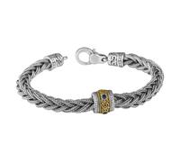 Housunzi Bracciale Intrecciato Argento 925 Personalizzato da Uomo e Donna Stile Tribale Braccialetti con Perline Turcha Portafortuna Gioiello Artigianale Regalo Compleanno Matrimonio,18cm