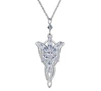 Housunzi Collana con Ciondolo Arwen Evenstar Argento Sterling 925 Collane Aragorn Elfiche con Portagioie Gioielli del Signore Degli Anelli Regali per Donna