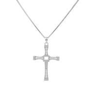 Housunzi Collane con Ciondolo a Croce Speed and Passion Toretto Catena in Argento 925 Collana a Croce in Strass Gioielli da Uomo Accessori Souvenir del Cinema Ringraziamento Natale Regali Unisex,M