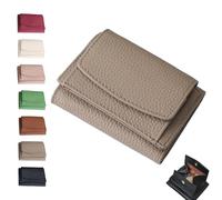Houtangduty Mini Wallet for Woman, 2025 New Genuine Leather RFID Blocking Card Holder Organizer Pocket Mini Wallet (Elephant Gray)
