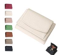 Houtangduty Mini Wallet for Woman, 2025 New Genuine Leather RFID Blocking Card Holder Organizer Pocket Mini Wallet (Off-white)