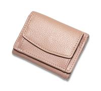 Houtangduty Mini Wallet, Genuine Leather RFID Blocking Card Holder Organizer Pocket Mini Wallet, with Coin Pouch (Pink,One Size)