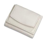 Houtangduty Mini Wallet, Genuine Leather RFID Blocking Card Holder Organizer Pocket Mini Wallet, with Coin Pouch (White,One Size)