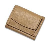 Houtangduty Mini Wallet, Genuine Leather RFID Blocking Card Holder Organizer Pocket Mini Wallet, with Coin Pouch (Khaki,One Size)